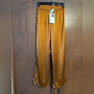 Gauge81 Copper Heavy Satin Wide Leg Pajama Style Pants